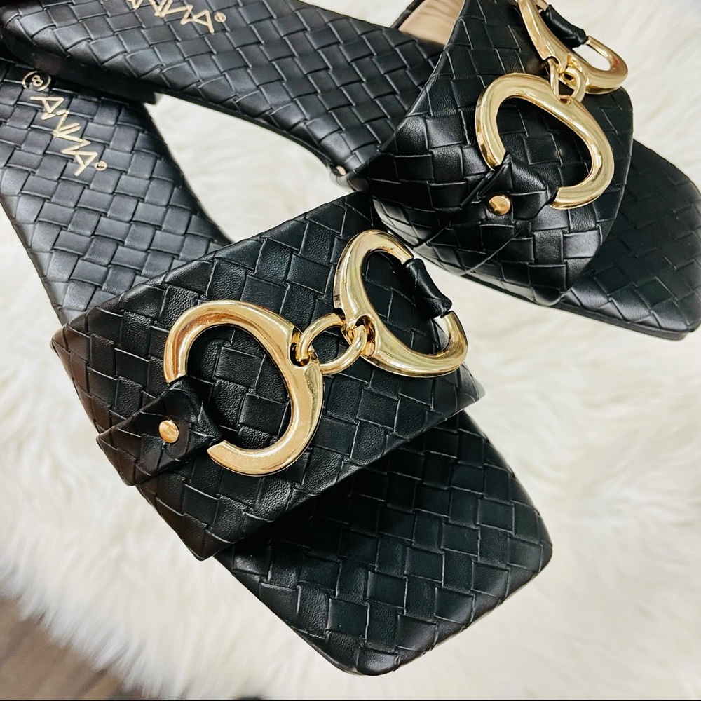 Black woven chain sandal - Picture 5 of 6